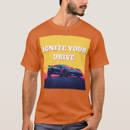 Futuristische sportwagen op levendige artistieke g t-shirt