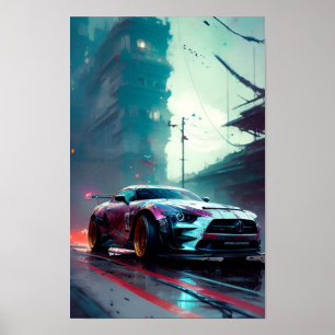 Futuristische sportwagen poster