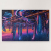 Futuristische stad 2 legpuzzel (Horizontaal)