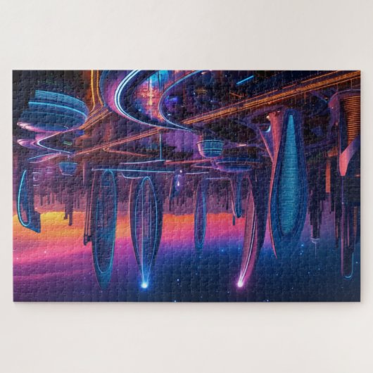 Futuristische stad 2 legpuzzel (Horizontaal)