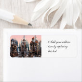 Futuristische stad etiket (Insitu)