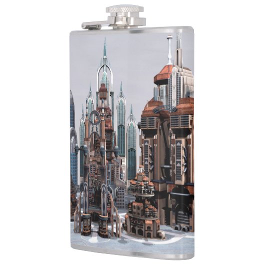 Futuristische stad heupfles (Links)