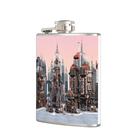 Futuristische stad heupfles (Links)