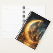 Futuristische stad in een halve maan planner (Display)