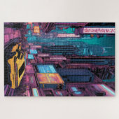 futuristische stad legpuzzel (Horizontaal)