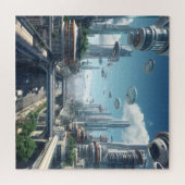 Futuristische stad legpuzzel (Horizontaal)