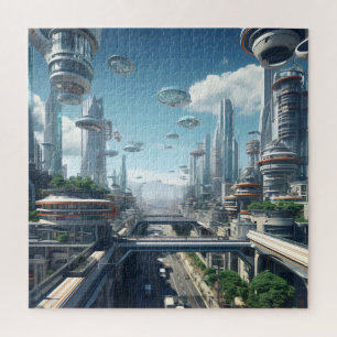 Futuristische stad legpuzzel