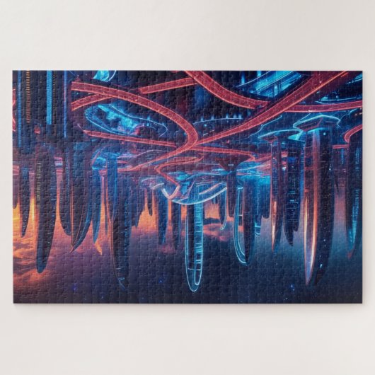 Futuristische stad legpuzzel (Horizontaal)