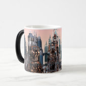 Futuristische stad magische mok (Voorkant links)