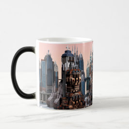 Futuristische stad magische mok