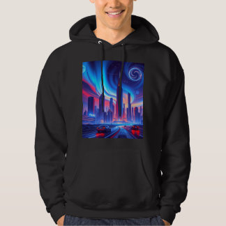 Futuristische stad Mannen Hoodie