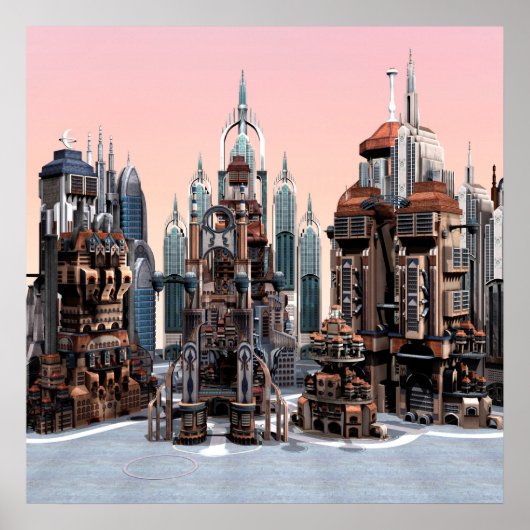 Futuristische stad poster (Voorkant)