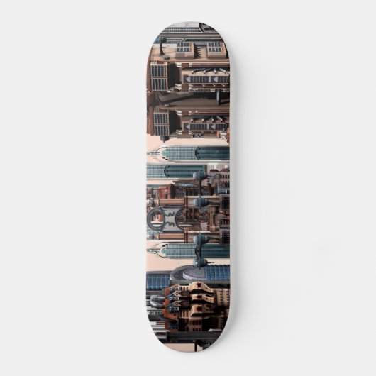 Futuristische stad skateboard (Voorkant)