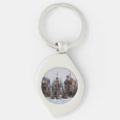 Futuristische stad sleutelhanger (Voorkant)
