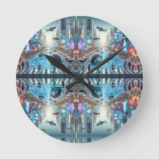 Futuristische stad wandklok