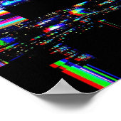 Futuristische stadsgezicht digitale glitch kunst poster (Hoek)