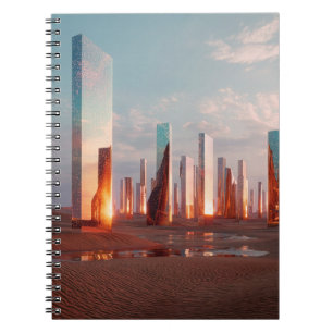 Futuristische Surrealistische Spiegeltorens In Woe Notitieboek