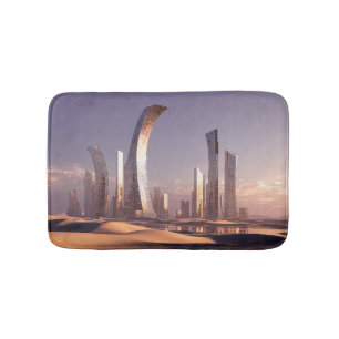 Futuristische Surrealistische Wolkenkrabbers In Wo Badmat