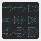 Futuristische Tech Arrow Circuit Ontwerp Vierkante Sticker (Voorkant)