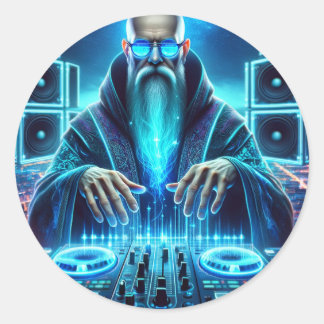 Futuristische Techno Wizard Ronde Sticker
