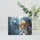 Futuristische technologie briefkaart (Staand voorkant)