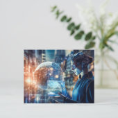Futuristische technologie briefkaart (Staand voorkant)