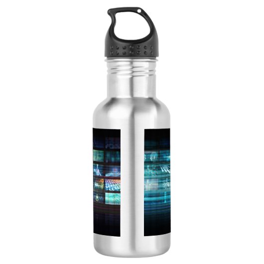 Futuristische technologie met Abstracte technologi Waterfles (Achterkant)