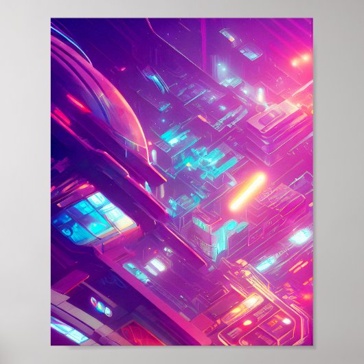 Futuristische technologiecircuit poster (Voorkant)