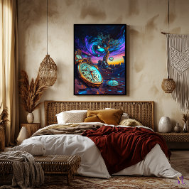 Futuristische tijdsdilatatie - surrealistische neo poster