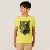 futuristische tijger t-shirt (Voorkant volledig)