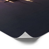 Futuristische torens zwevend boven de haven poster (Hoek)
