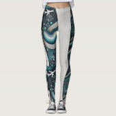 Futuristische Travel Tech Leggings – Wereldwijd (Voorkant)