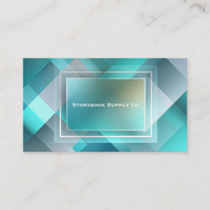 Futuristische Turquoise Geometrische Gelaagde Rech Visitekaartje