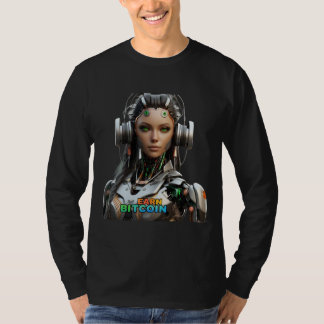 Futuristische "VERDIEN BITCOIN" AI Robot T-Shirt