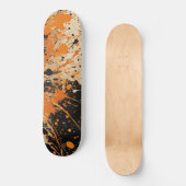 Futuristische verf spatten, panter zwart, look, au persoonlijk skateboard (Voorkant)