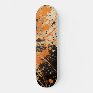 Futuristische verf spatten, panter zwart, look, au persoonlijk skateboard