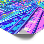 Futuristische vliegende auto's Landschap Poster (Hoek)