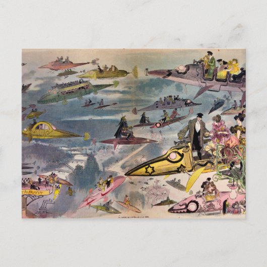  futuristische vliegmachines Kleurkunst Briefkaart (Voorkant)