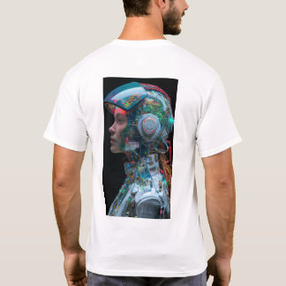 Futuristische Vrouw Cyborg Body Technology Grafisc T-shirt