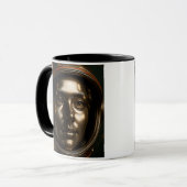 futuristische vrouwenbeeldhouwkunst mok (Voorkant links)