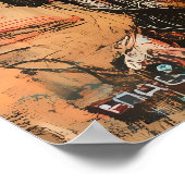 Futuristische Warrior Masks in Graffiti Abstract r Poster (Hoek)