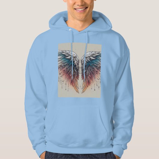 Futuristische Wing Tattoo Hoodie (Voorkant)