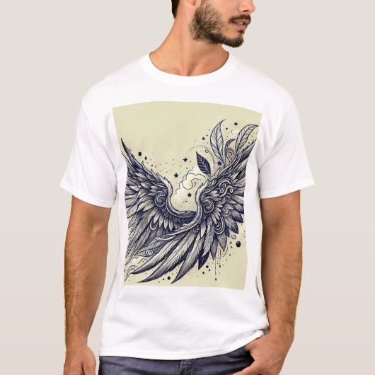Futuristische Wing Tattoo T-shirt (Voorkant)