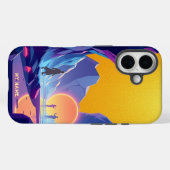 Futuristische zonsondergang in Crystal Valley Case-Mate iPhone Case (Achterkant (horizontaal))