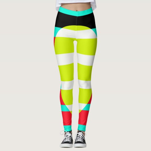 Futuristische zonsondergang leggings (Voorkant)