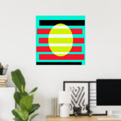 Futuristische zonsondergang poster (Thuiskantoor)