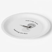 Fuut onder volle maan papieren bord (Gekanteld)