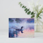 Fuut op het meer Aquarel Briefkaart (Staand voorkant)