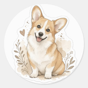 Fuyr baby: Corgi Ronde Sticker