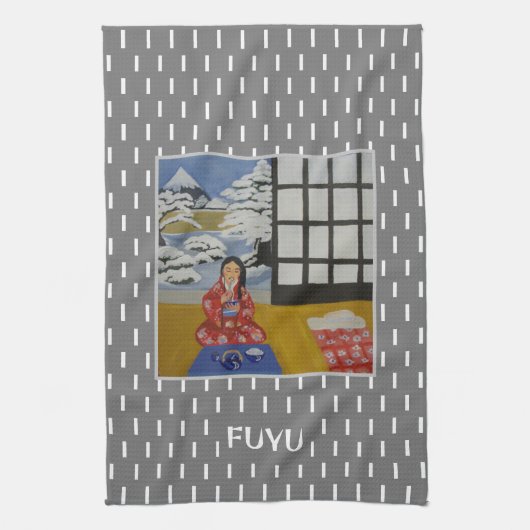 Fuyu Japanse Winter Seizoen Art Theedoek (Verticaal)